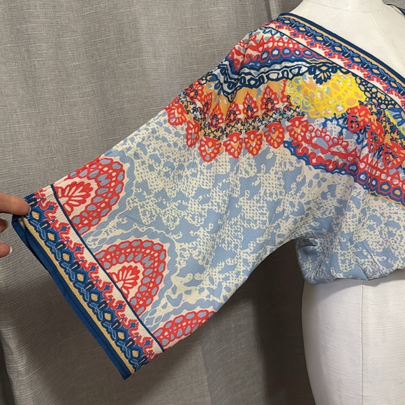 Flying Tomato|Anthropologie|S-Boho 3/4 Wide Sleeve Kimono Style Blouse--EUC - Picture 9 of 16